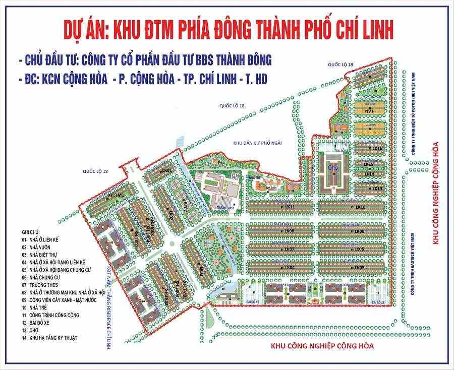 Khu đô thị Phía Đông Chí Linh được quy hoạch bài bản